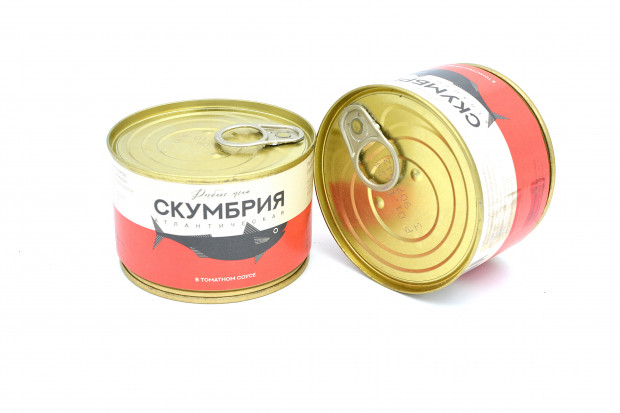 №6 250гр. (ключ) Скумбрия атлант.(африканская пятнистая) в т/с (куски) с/к "Рыбное меню" *24шт., шт