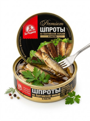 За Родину. Шпроты в масле из балтийской кильки ключ 160гр/24