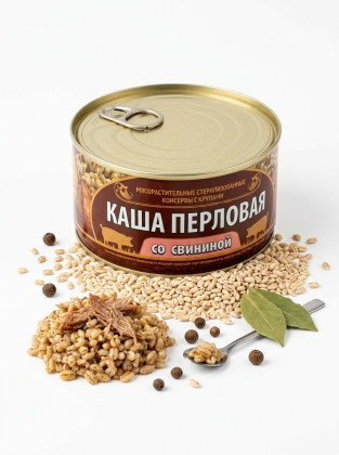Каша перловая со свининой 325гр. *24шт.   "Сохраним Традиции"