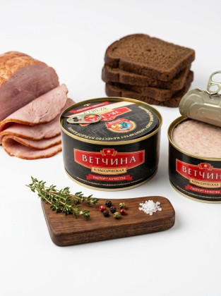 Ветчина "Нежная" ТУ 300гр. из мяса птицы с/к  *24шт. "Сохраним Традиции"