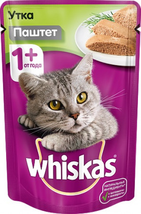 Кош. Корм (Whiskas) Паштет Утка 28шт*75гр