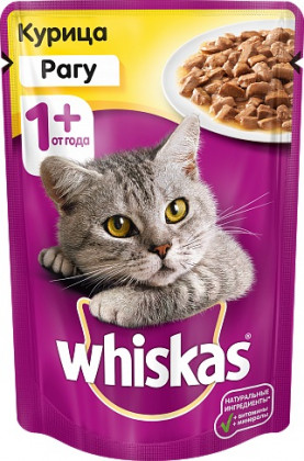 Кош. Корм (Whiskas) Рагу c Курицей  28шт*75гр