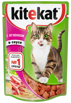 Кош. Корм (Kitekat) с Ягненком в соусе 28шт*85гр