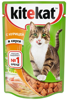 Кош. Корм (Kitekat) с Курицей в соусе 28шт*85гр