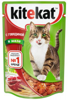 Кош. Корм (Kitekat) с Говядиной в желе 28шт*85гр