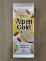 Альпен Гольд белый с миндалем  90гр 21шт