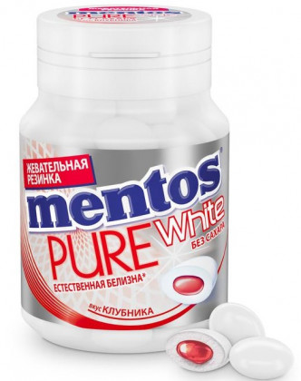 Жев. Mentos в банке Клубника  54гр* 6шт*8бл