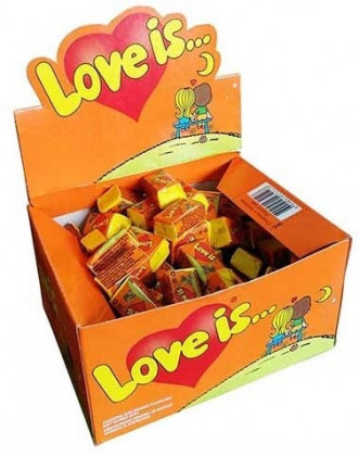 Жев.LOVE IS ананас и апельсин 20 бл.