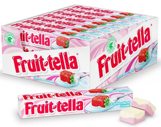 Конф.Жев.Fruit-tela клубника йогурт 42.5г(21шт.9бл.)189