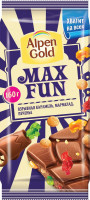 Альпен Гольд MAX FUN  взрывная карамелью мармелад печенье 160гр 1*14