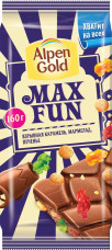Альпен Гольд MAX FUN  взрывная карамелью мармелад печенье 160гр 1*14