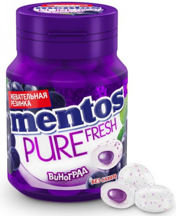 Жев. Mentos в банке Виноград  54гр* 6шт*8бл