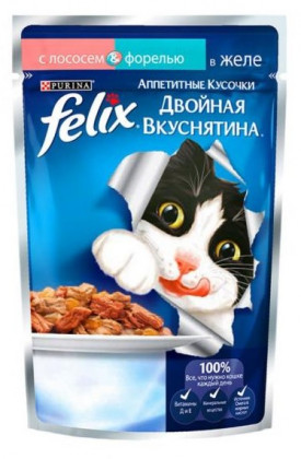 Корм д\к пауч Felix 26*85гр Аппетитные кусочки ГОВЯДИНА  в желе *26шт