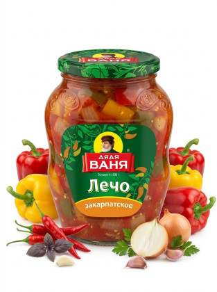 "ДЯДЯ ВАНЯ" Лечо натур. 460г. "Закарпатское" ст/б  *8шт.
